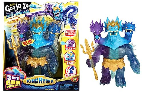 Heroes of Goo Jit Zu Deep GOO Sea King Hydra-Figur mit 3-in-1-Schleim-Power, 3 Köpfen und Licht- & Soundeffekten