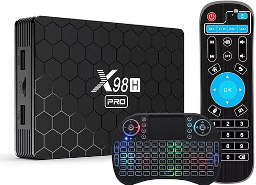 Android 12.0 Smart TV Box 2GB RAM 16GB ROM Allwinner H618 Quad-Core, 2.4/5.0Ghz WIFI BT5.0 10/100M Ethernet, Support 4K /3D /1080P /HDMI 2.0/ H.265 Set Top with Wireless Mini Keyboard,4GB+32GB