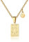 RIXERKOC Zodiac Necklace for Women Constellation Tarot Card Pendant Double Sided 18K Gold Stainless Steel Zodiac Sign Jewellery Gifts for Girls, Metal