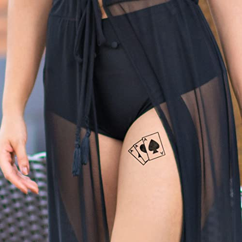 MyJagua Tattoo • Poker | 1-2 Wochen Tattoo | Auf Pflanzenbasis | Hautverträglich | Wasserfest | Neue Tattoo Technologie | Kein Klebe Tattoo