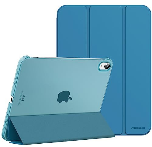 MoKo Hülle für iPad (A16) 11. Generation 11 Zoll 2025, iPad 10. Generation 10,9 Zoll 2022, Schlanke Stand Schutzhülle mit Hart PC Transparent Rückseite, Pfauenblaugrün
