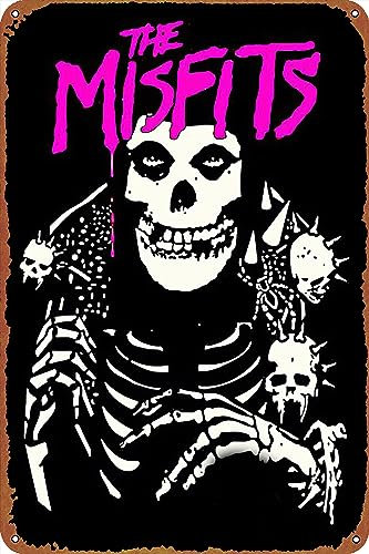 KIVYYB Metallschild The Misfits Punk Rock Band, Vintage-Stil, für Pub, Club, Café, Bar, Zuhause, Wandkunst, Dekoration, Poster, Retro, 20,3 x 30,5 cm