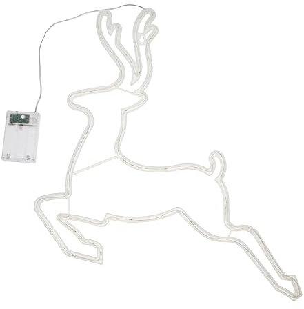 DOITOOL 1stk Weihnachtselchlichter Led-nachtlicht Neonlichtbuchstaben Beleuchtete Hirsch-leuchtreklamen Neon-nachtlichter Leuchtreklame Im Freien Deko Tisch Plastik Hochzeit Weiß Batterie