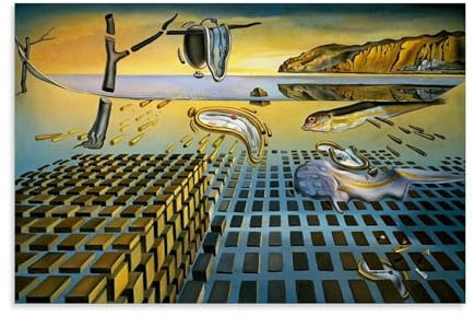Impression sur toile de Salvador Dali - Œuvres de peintres célèbres (La désintégration de la persistance de la mémoire) - Impression sur toile - Décoration d'intérieur - 20 x 30 cm