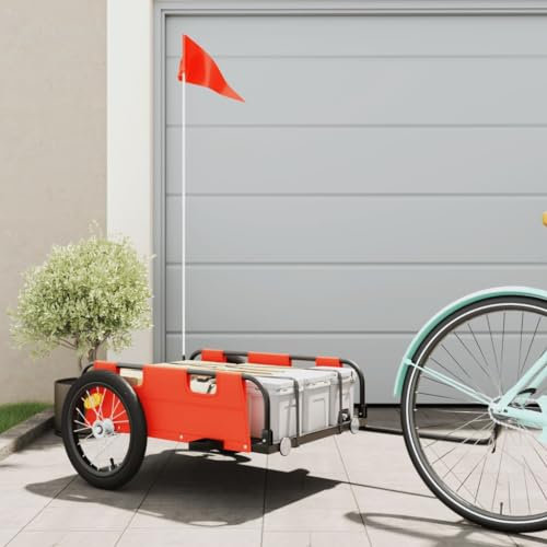 Cargo Fahrradanhänger Orange Oxford Stoff und Eisen