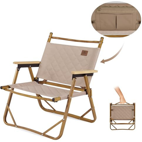 Naturehike Campingstuhl Ultraleicht Klappstuhl für Outdoor Angeln Wandern Picknick Belastbar bis 150kg Kleines Packmaß (Khaki-Baumwolle)