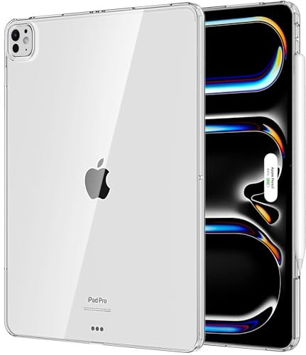MoKo Hülle Kompatibel mit iPad Pro 13 Zoll M4 2024, iPad Pro 12,9 Zoll, Kratzfest Klare Schutzhülle Dünne Hülle Cover mit Stoßfester Schlagfestigkeit Tablet Hülle, Transparent
