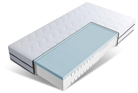 EGO HOME Matratze 140x200 cm Härtegrad H3 und H2 16cm Höhe, 7-Zonen Ergonomisch Kaltschaummatratze mit Gel Memory-Schaum, 2 in 1 Schaumstoffmatratze, Punktelastisch, Wendematratze Öko-Tex Zertifiziert