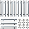 Bwintech 12 Pcs 218MM Grey Anodised Knurled Cabinet Handles,160MM Hole Centers Cupboard Knobs,Cupboard,Wardrobe,Drawer Handles