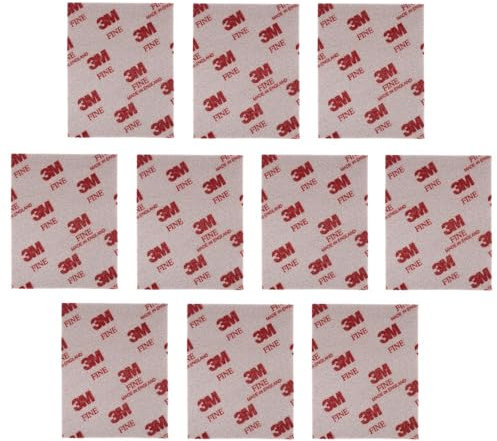 3M Soft Pads, 10 Stück, Schleifschwamm, Schleifpad, Schleifen und Polieren, Nass- oder Trockenschliff, Schaumstoff-Pads,waschbar und wiederverwendbar (fine 10 Piece)
