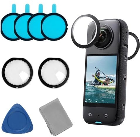 Camera Protective Film for Insta360 X3 Lens Guards Adhesive Dual Lens PC Cover for Insta360 X3 Lens Accessories Scratch Resistant High Transmittance Compatible with Insta360 X3 Action Camera