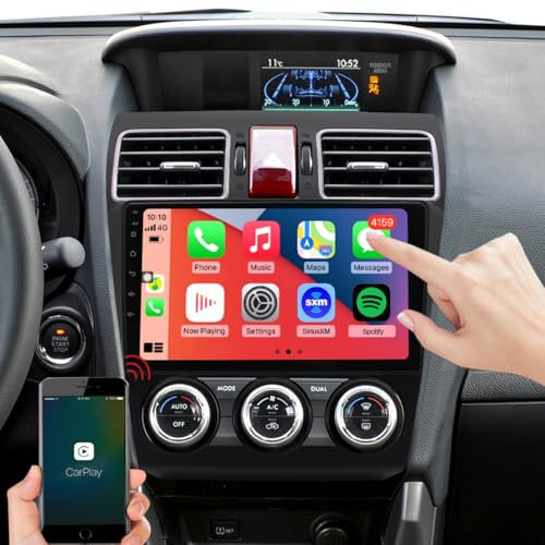 QLED-Bildschirm 8-Kern-CPU-Radio-Upgrade für Subaru XV Crosstrek 2013 2014, Impreza 2012 2013 2014, Forester 2014 2015, CarPlay Android Auto Ready, Lenkradsteuerung, kostenlose Kamera