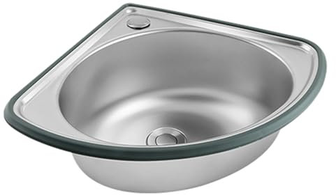 Aqyxdbp Fregadero de Acero Inoxidable Fregadero de Esquina de Pared Fregadero de Cocina de 1 Seno Fregadero de Esquina de un Seno Lavabo,Adecuado para Cocina,Restaurante,Autocaravana,Barco,baño (A)