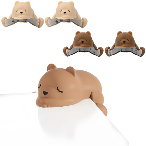 4 Stück Bär Selbstklebender Kantenschutz, Eckschutzkanten Süßes, Kieselgel Eckenschutz, Edge Table Corner Protector, Tischschreibtisch Eckenschutz, Rückstandslos Entfernbar für Stühle Tische (Kaffee)