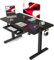Cubiker Black Height Adjustable Electric Standing Desk with Keyboard Tray, 150 x 60 cm Sit Stand up Desk