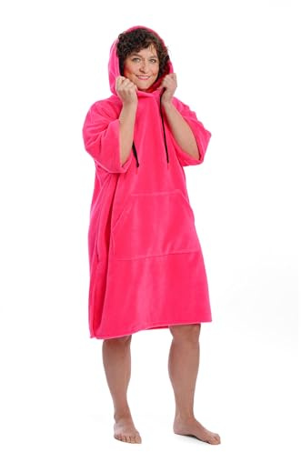 Towee Surf Poncho Mono – Unisex Umkleide-Poncho, Weich & Saugfähig Badeponcho für Damen Herren Erwachsene (Rosa, 80 x 115 cm)