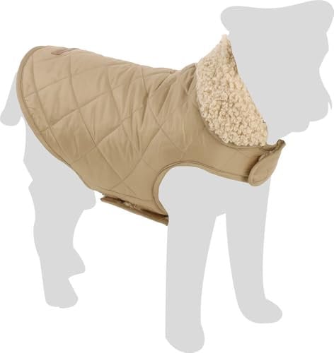 Flamingo Bonnie Hundemantel Beige - Größe A: 30 cm, B: 31-32 cm, C: 46-49 cm, Warm und Bequem, Ideal für Chihuahua, Malteser, Yorkshire Terrier und Zwergpudel