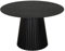 MR. DEKO® Diningtisch Andria Black Oak rund ca. 120x75 cm | Design Esstisch in Lamellenoptik | dunkle Eiche | runder Esstisch für 4 Personen | Küchentisch | Holztisch in Schwarz