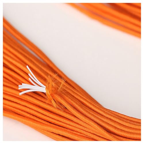 BrightGlow Pulsera elástica para fabricación de joyas, 2 mm, cuerda de perlas elástica, cuerda de perlas para enhebrar, cuerda de goma para manualidades, ropa, collares, naranja, 20 m