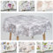 laro 140cm runde Wachstuch Tischdecke abwaschbar Wachstuchtischdecke mit Saum-Eingefasst-Paspelband, Muster:Blumen Ornament Grau, Größe: Rund 140cm