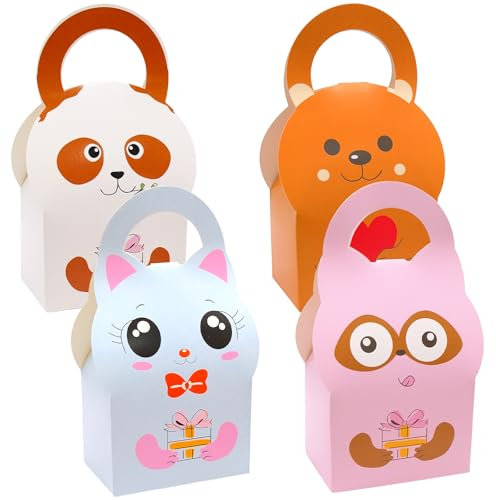 INHEMING 24 Stück Kraftpapier Candy Box, Geschenk Kuchen Boxen,Geschenkboxen Set,Party Geschenkboxen,für Süßigkeiten, Schokolade, Schmuck