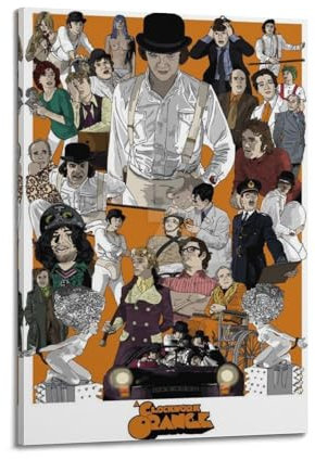 ASDBHGEA Filmposter, Uhrwerk, Orange, dekoratives Gemälde, Leinwand, Wandposter und Kunstdruck, modernes Familienschlafzimmer, Dekoration, Poster, 20 x 30 cm