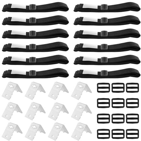 GBKDQQ Lot de 12 bandes de maintien pour film solaire de piscine, enrouleur de piscine, bandes de fixation et pinces, film solaire mobile pour système d'enroulement mobile pour bâches de piscine