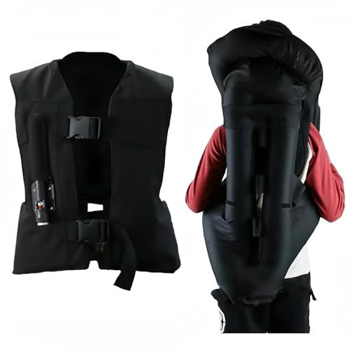 Erwachsene Reiten Airbag Weste, justierbare Reiter Motorrad Training Schutzausrüstung für 4 Jahreszeiten (M,schwarz)