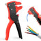 Abisolierzange und Schneidzange, 2-in-1 Abisolierwerkzeug, Verstellbares Wire Stripper (0,2 mm² - 6,0 mm²), Automatische Abisolierzange für Drähte und Kabel, Elektronische und Kfz-Reparatur (Rot)