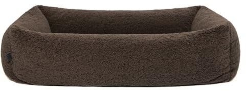 PAW WOW Sven Hundebett | Orthopädisches Hundebett | Teddy-Stoff | Hundekörbchen für kleine, mittelgroße und große Hunde (Braun, 75x105cm)