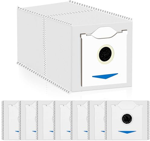 JKITNHJOT 8 Stück Ersatz-Staubsaugerbeutel für Ecovacs Deebot N30 Pro Omni Saugroboter, 3L Großer Kapazität Aktivkohle Staubbeutel Weiß