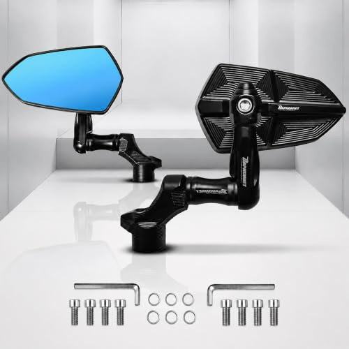 AULESSE Universal Motorrad Spiegel Set M8 M10, CNC Motorrad Rückspiegel