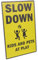 BESTYASH Panneau de Signalisation Avertissement Ralentir pour Garçon Fille Signe Aux Intempéries pour Sécurité Routière pour et Privés