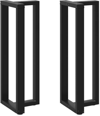 VIHHQGC Lot de 2 pieds de table de bar en forme de T - Noir - 50 x 35 x (110-111) cm - Pieds de table haute en acier avec pieds de nivellement réglables pour plan de travail stable
