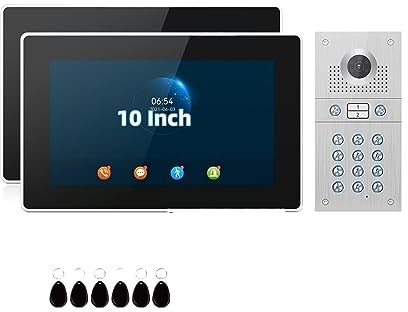 Video-Gegensprechanlage, Video-Türsprechanlage, Intelligenter 10-Zoll-Touchscreen-Monitor Mit 1080P-Außentürklingel, RFID-Code-Tastatur Vielfältige Einsatzmöglichkeiten im Haushalt(P218S1M121B2-86)