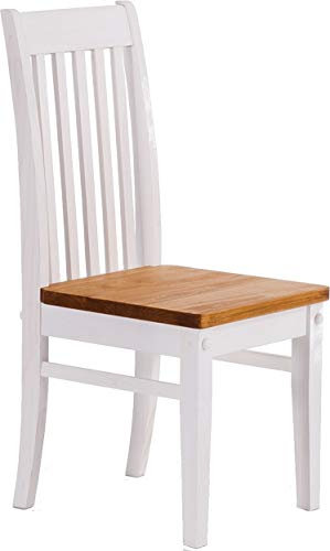 Holzstuhl Classico Honig Weiss - Esszimmerstuhl Klassik Pinie Massivholz Echtholz - Variante & Farbe wählbar - Stuhl Holz Wohnzimmerstuhl Lehnenstuhl Lehne Küchenstuhl Landhaus Brasilmöbel