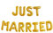 ballonfritz® Luftballon JUST Married -Schriftzug in Gold - XXL Folienballon als Hochzeits Deko, Begrüßung, Party Geschenk, Fotorequisite oder Empfang-Überraschung
