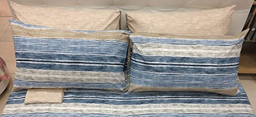 Bettlaken Choppy blau Zucchi Doppelbett (Bettlaken 240 x 280 + Bettlaken 175 x 200 + 4 Kissenbezüge 50 * 80)