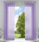 2er-Pack Gardinen Transparent Vorhang Set Wohnzimmer Voile Schlaufenschal mit Bleibandabschluß HxB 245x140 cm Flieder, 61000CN
