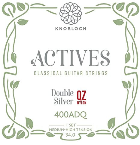 KNOBLOCH STRINGS - Cuerdas de Guitarra Española | 400ADQ Actives Double Silver | Tensión Media-Alta 34.0 | Graves Brillantes y Agudos Suaves | Sonido Lírico & Potente | Juego cuerdas Flamenca Clásica
