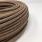 Cavo Elettrico Tondo/Rotondo Rivestito in Tessuto. Colore Marrone Orzo Cotone. Sezione 2x0.75 (3 Metri)