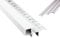 T-40 LED Alu Fliesenprofil Treppenprofil Stufen 12mm weiss + Abdeckung Abschlussleiste Fliesen für LED-Streifen-Strip 2m klar