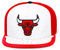 Mitchell & Ness Day One Snap Bulls Cap Basecap Baseballcap Flat Brim NBA Chicago (One Size - weiß-rot)