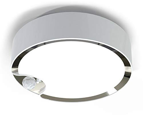 WOOPHEN Plafonnier LED sans fil avec détecteur de mouvement, fonctionne avec des piles, lumière blanche 300 lm