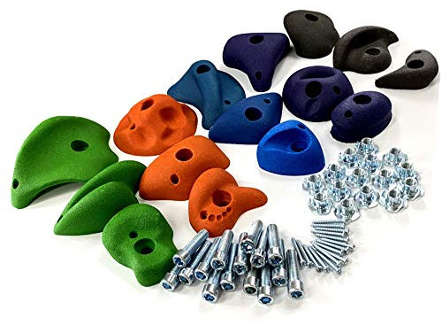 Loggyland 15er Set Petit Moyen Grand Pierres à Grimper pour Mur d'escalade Kletterrampe Tour de Jeux en Solide Kompositzmaterial avec Haute Adhérence Aussi À Humidité