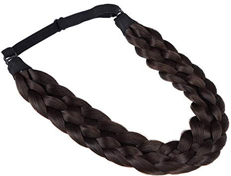 TOECWEGR Haarband Geflochten 5 Stränge Braids Haargummi Klassisches klobiges Elastisches synthetisches Stirnband Damen Beauty Accessoires (FünfstranggeflechtB012)