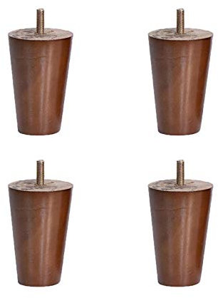 4 Pièces Pattes de Meubles Pieds de Table en Bois Massif Meubles de Remplacement Cône Droit Coniques Pieds pour Canapé Lit Armoire Chaise Meubles Jambes,M6 Vis,Noyer(5cm)