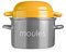 IBILI Sartén para mejillones, color melocotón, acero esmaltado, apta para inducción, gris/amarillo, 18 cm