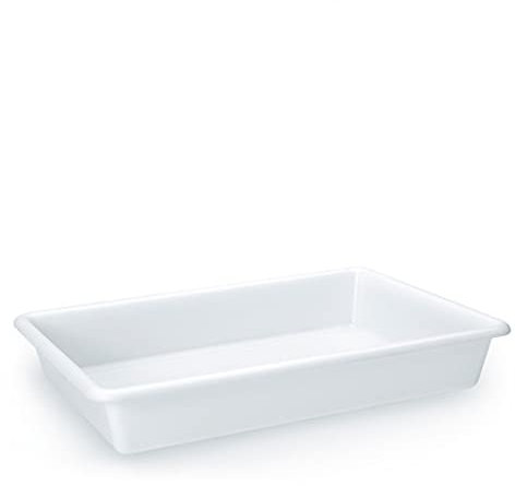 CABLEPELADO Bandeja para hostelería | Bandeja para frigorífico | Polipropileno | Apta para lavavajillas | Medidas 48.5 cm Largo x 33,5 cm Ancho x 8 cm Alto | Capacidad 9 litros | Blanco