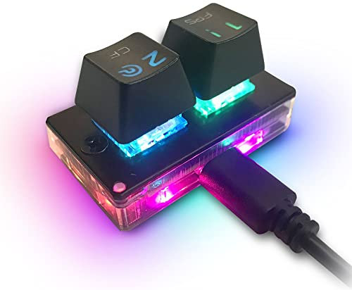 MOTOSPEED K2 OSU Hot Swap - Teclado mecánico RGB con cable USB con 2 teclas totalmente programables, interruptores marrones (negro)